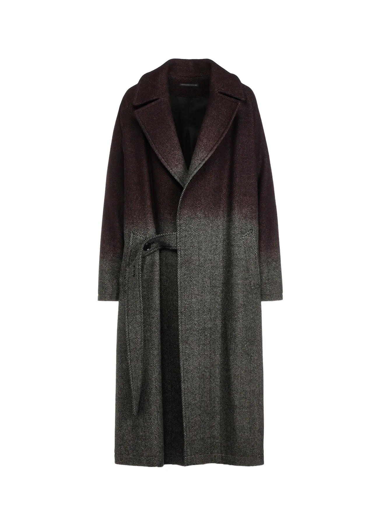WOOL HERRINGBONE GRADATION LONG COAT sold by Yohji Yamamoto