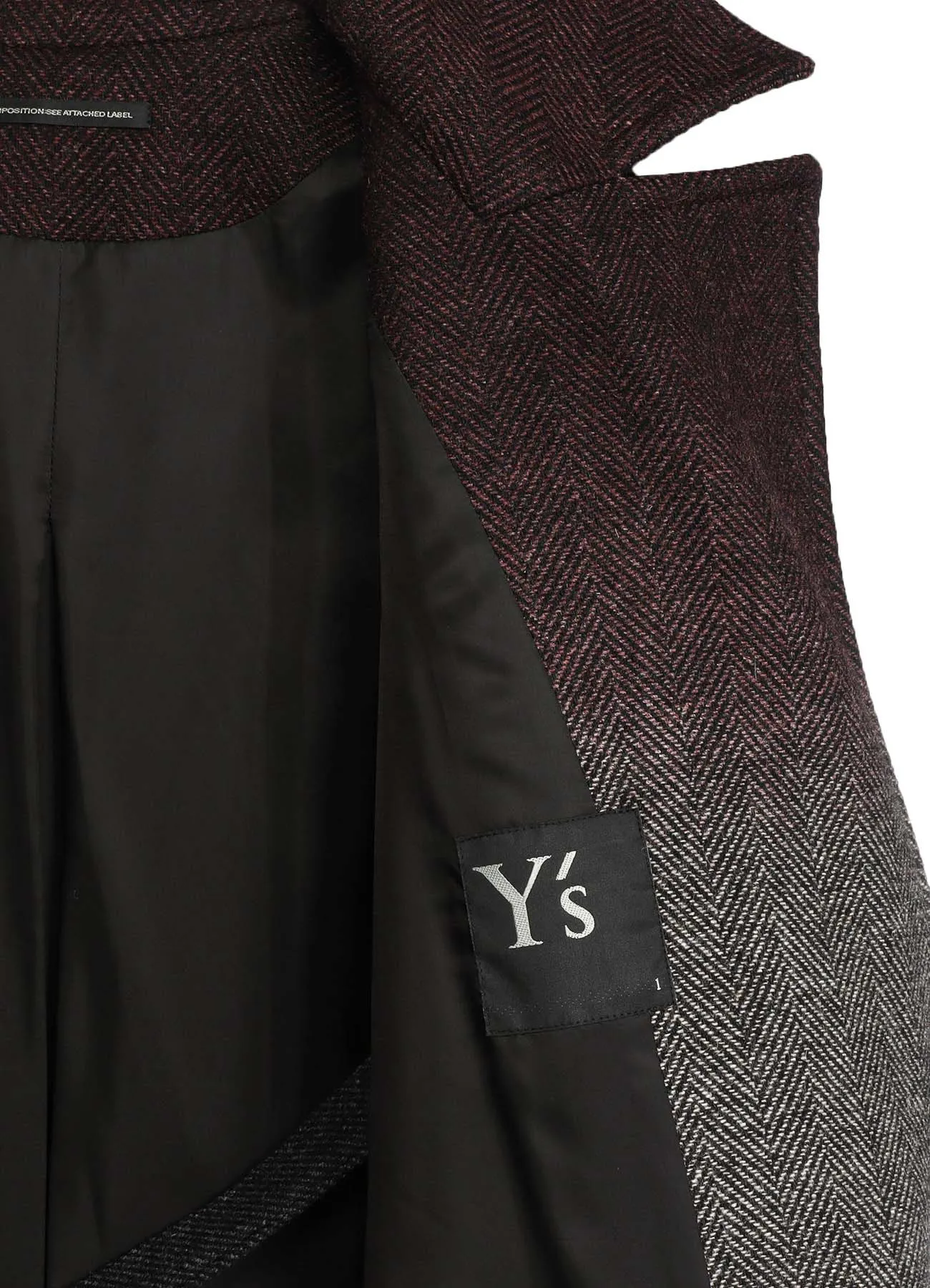 WOOL HERRINGBONE GRADATION LONG COAT sold by Yohji Yamamoto product image thumbnail 4