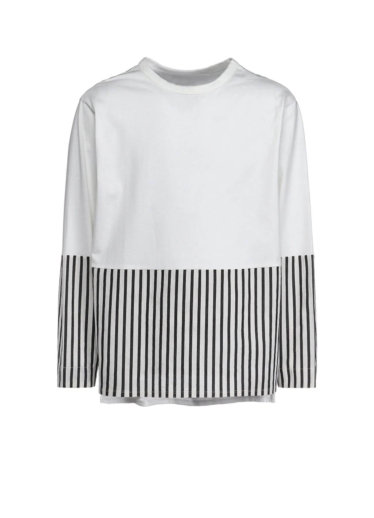 COTTON STRIPE SWITCHING SHIRT (L) sold by Yohji Yamamoto