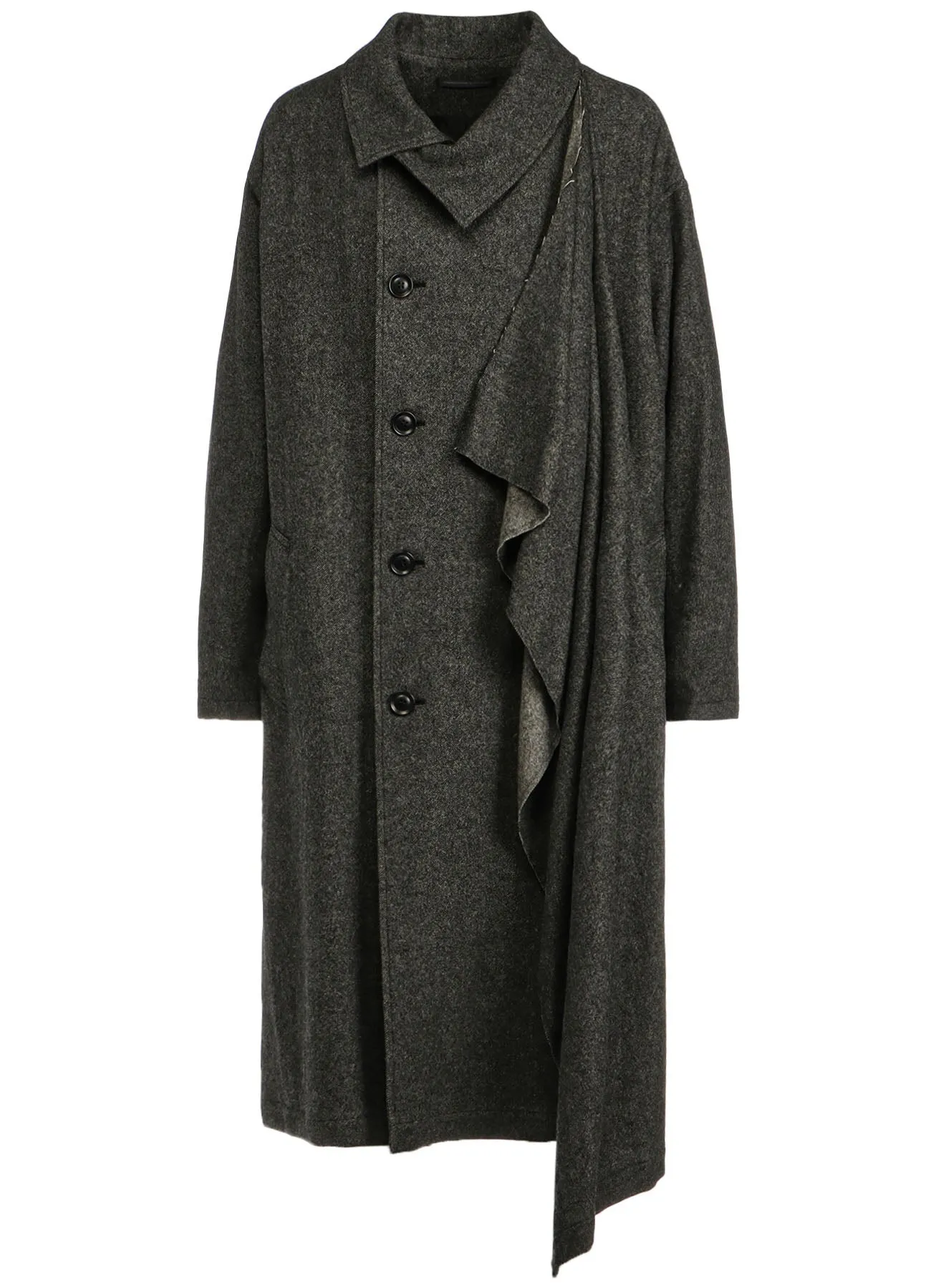 WOOL FLANNEL LEFT FLAP PANEL COAT sold by Yohji Yamamoto product image thumbnail 2