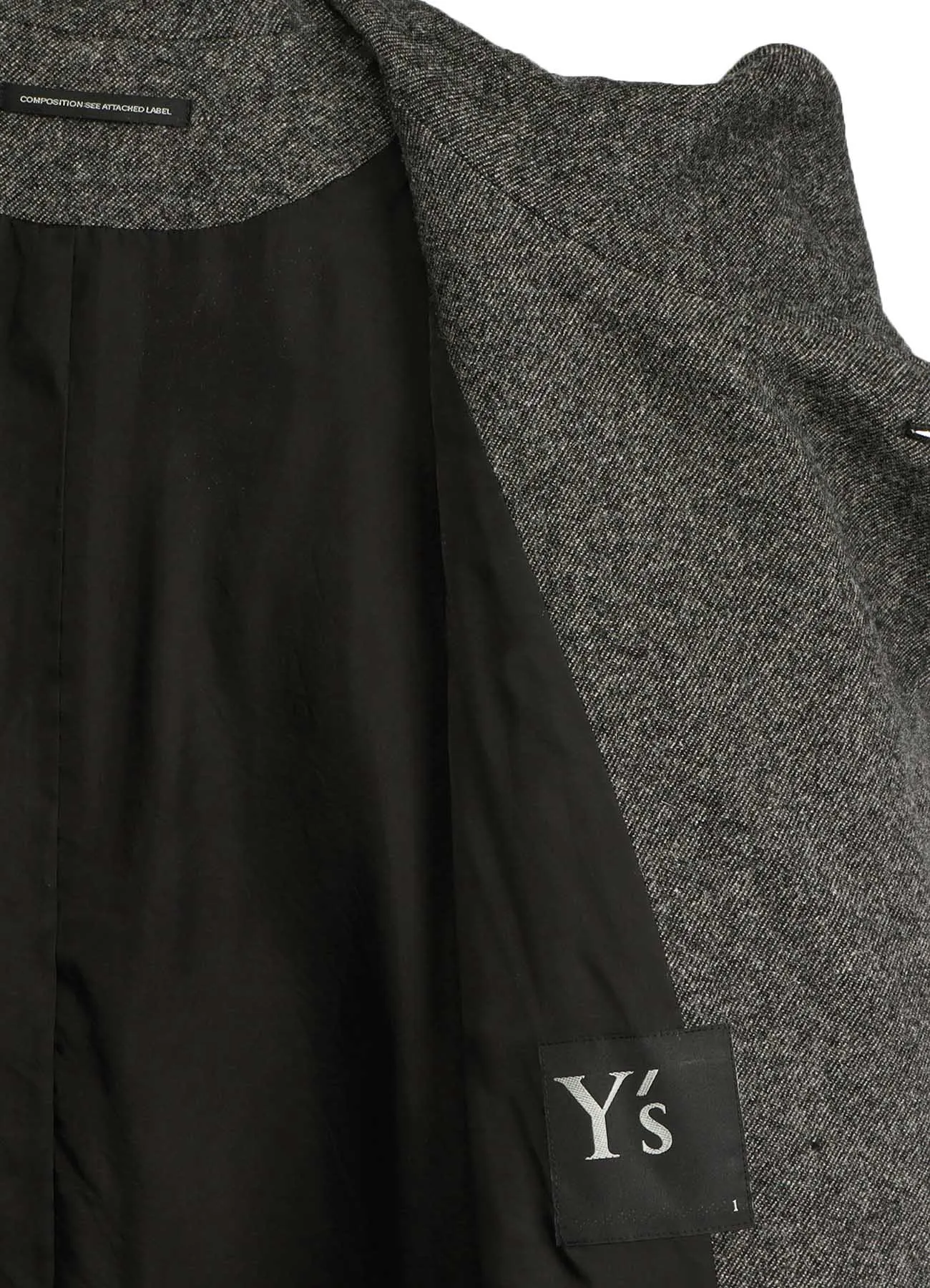 WOOL FLANNEL LEFT FLAP PANEL COAT sold by Yohji Yamamoto product image thumbnail 4