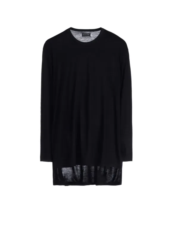 RAYON JERSEY SIDE SLIT LONG-SLEEVED T-SHIRT sold by Yohji Yamamoto