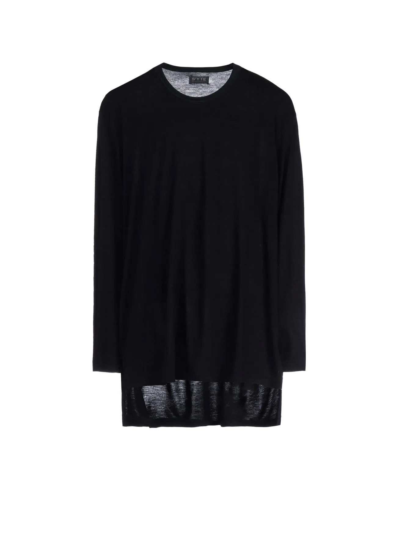 RAYON JERSEY SIDE SLIT LONG-SLEEVED T-SHIRT sold by Yohji Yamamoto