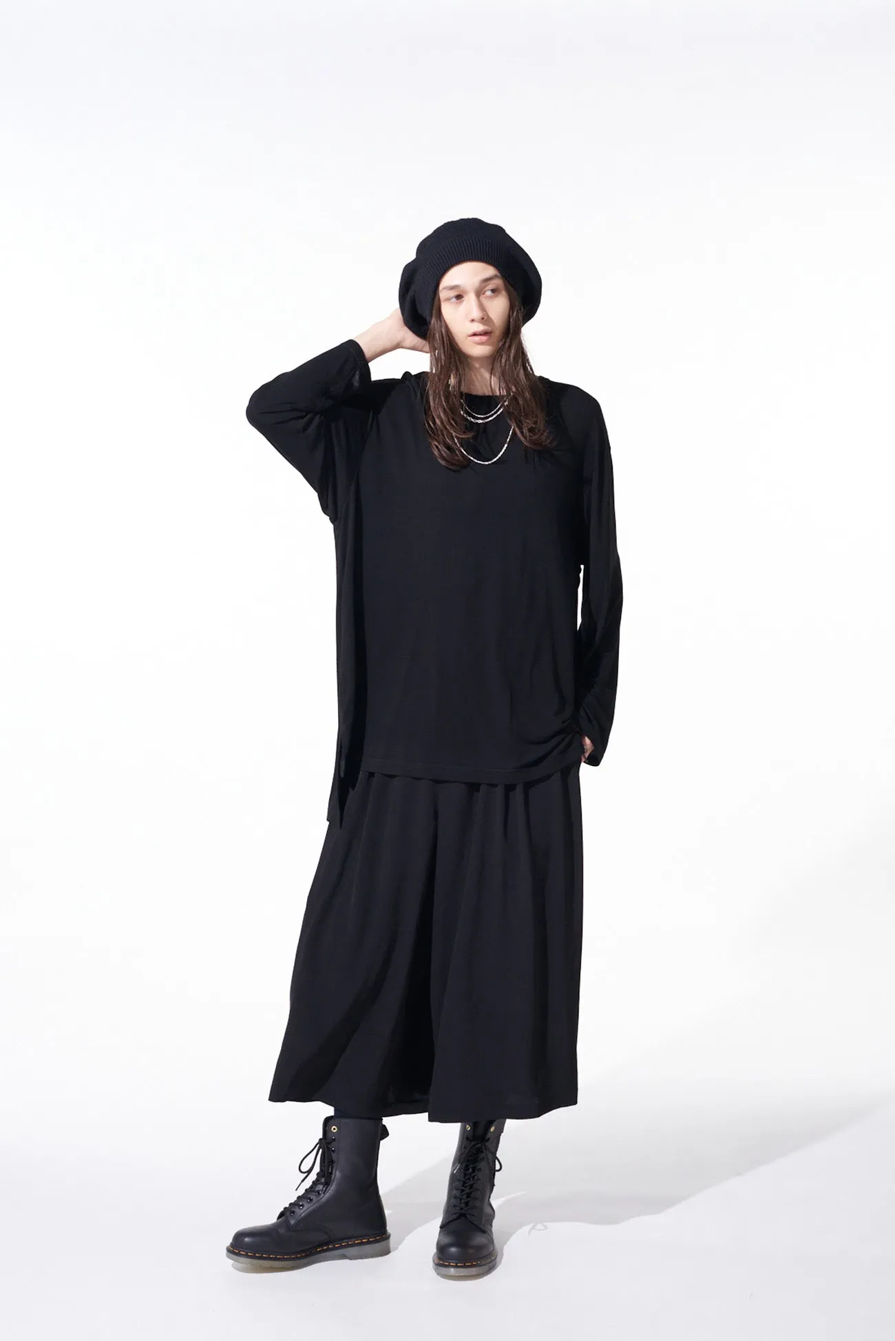 RAYON JERSEY SIDE SLIT LONG-SLEEVED T-SHIRT sold by Yohji Yamamoto product image thumbnail 2