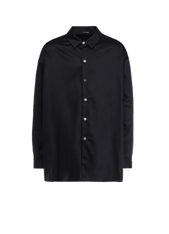 COTTON SATIN SWITCHING COLLAR SHIRT (L) sold by Yohji Yamamoto