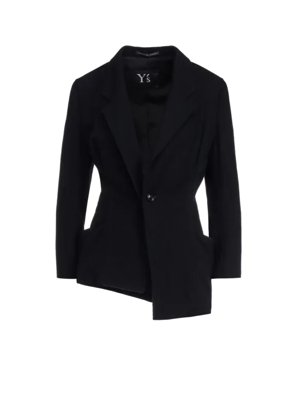 WOOL FLANNEL ASYMMETRIC JACKET sold by Yohji Yamamoto