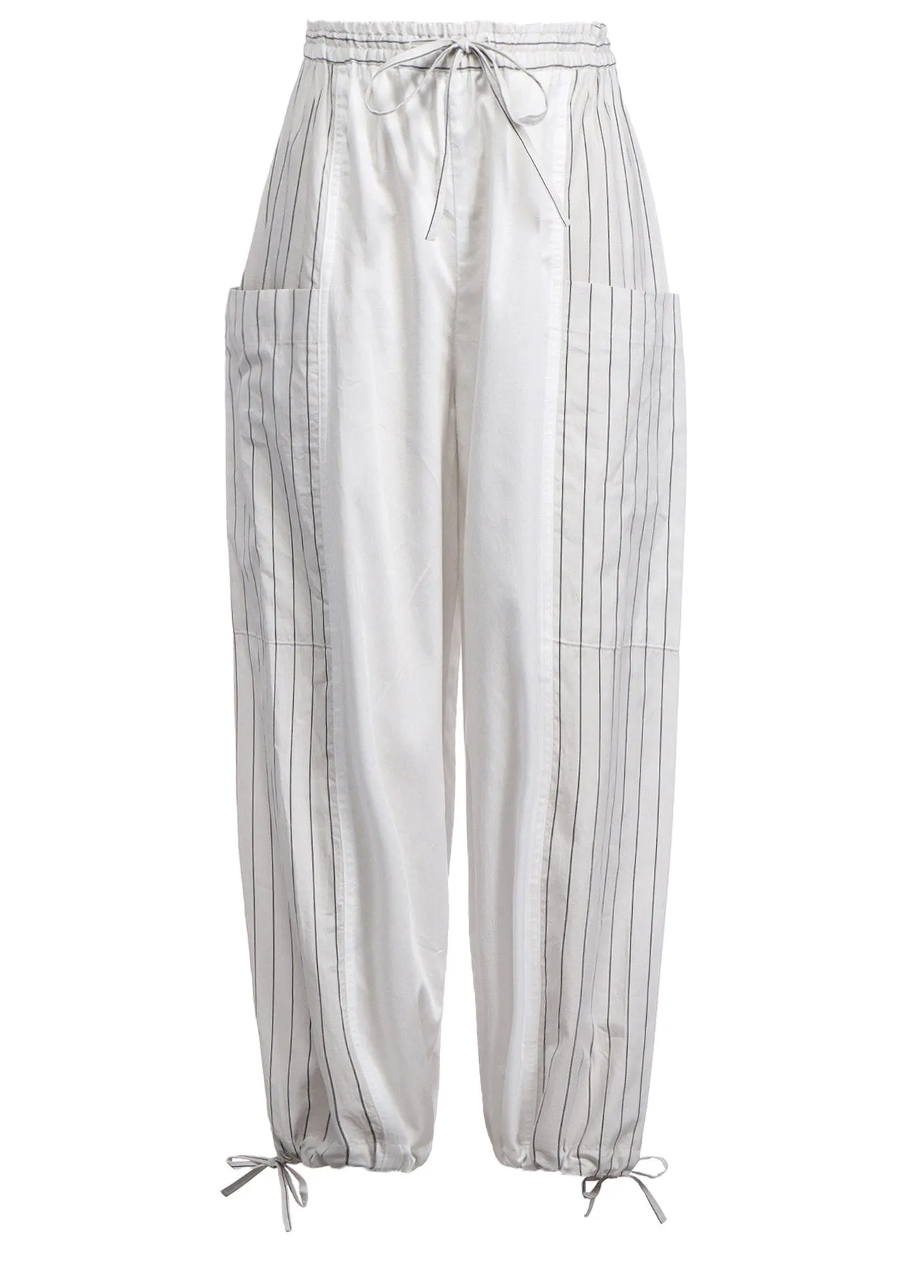 COTTON SATIN STRIPE SWITCHING PANTS (M) sold by Yohji Yamamoto product image thumbnail 2