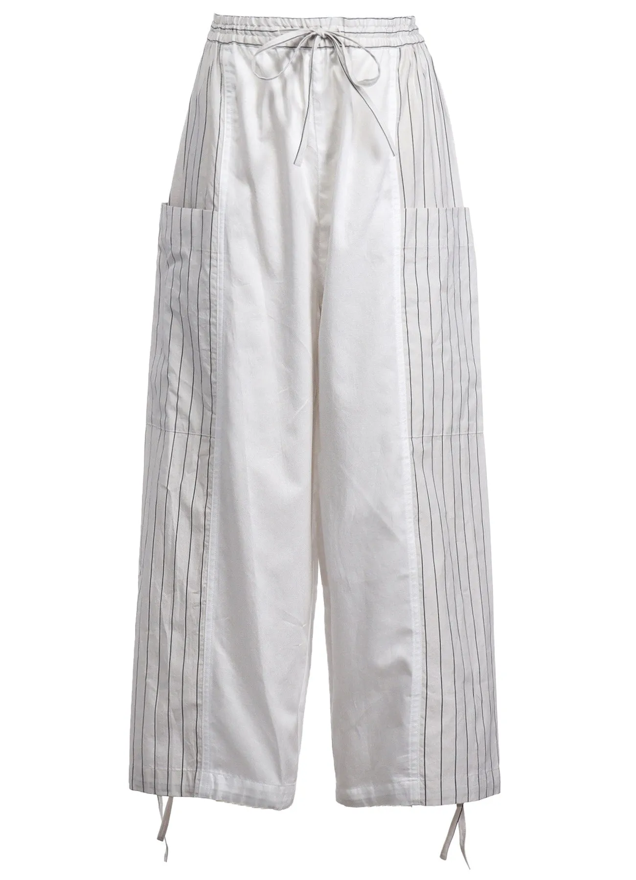 COTTON SATIN STRIPE SWITCHING PANTS (M) sold by Yohji Yamamoto product image thumbnail 3