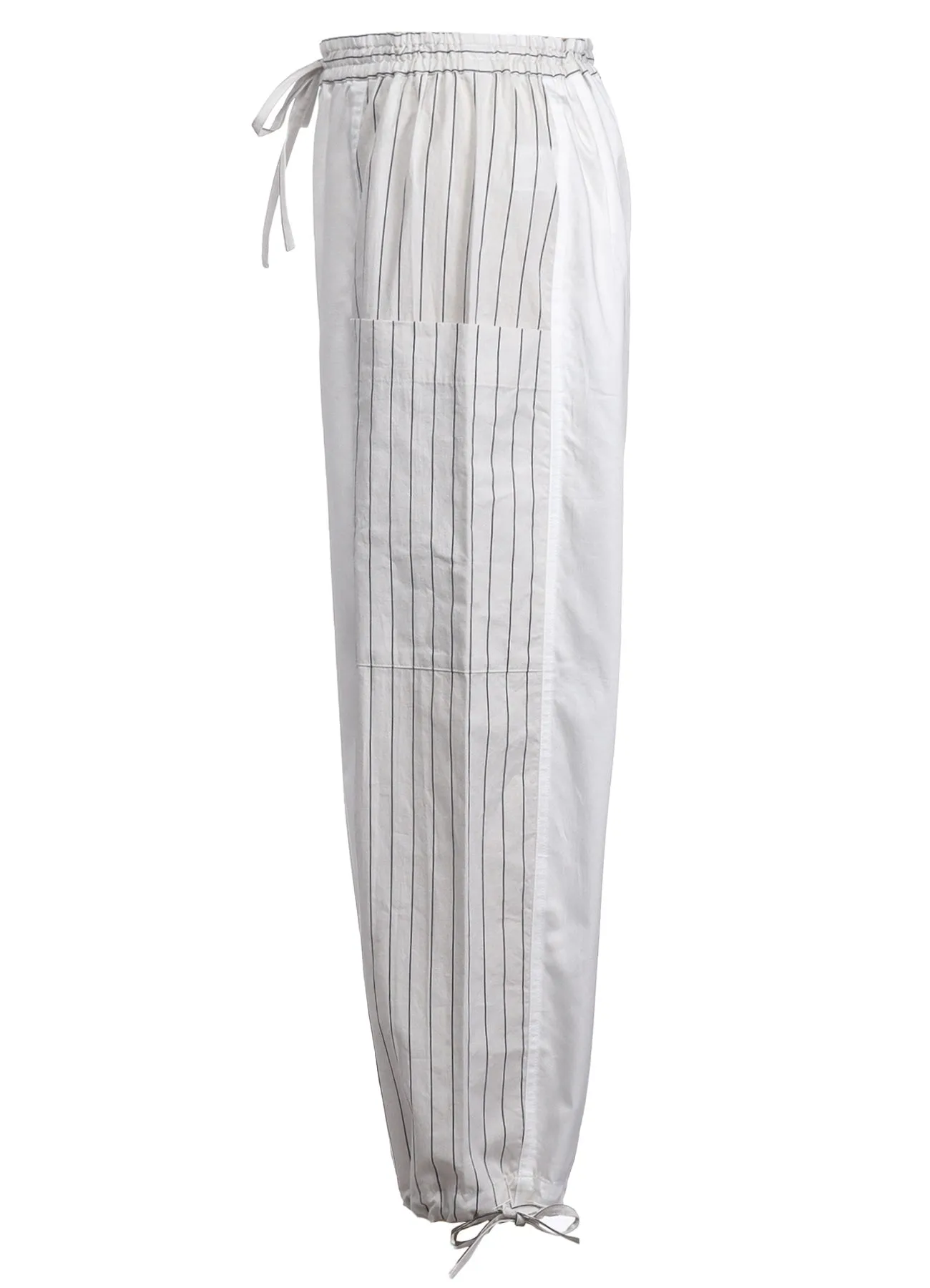 COTTON SATIN STRIPE SWITCHING PANTS (M) sold by Yohji Yamamoto product image thumbnail 4