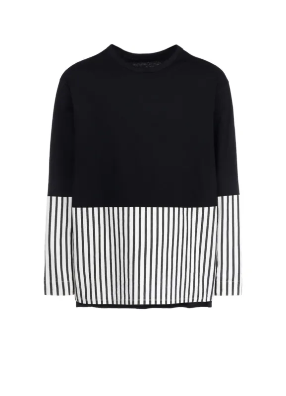 COTTON STRIPE SWITCHING SHIRT (L) sold by Yohji Yamamoto