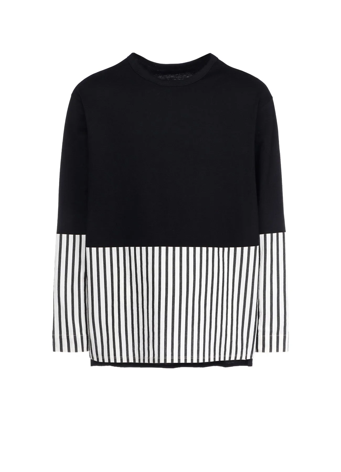 COTTON STRIPE SWITCHING SHIRT (L) sold by Yohji Yamamoto