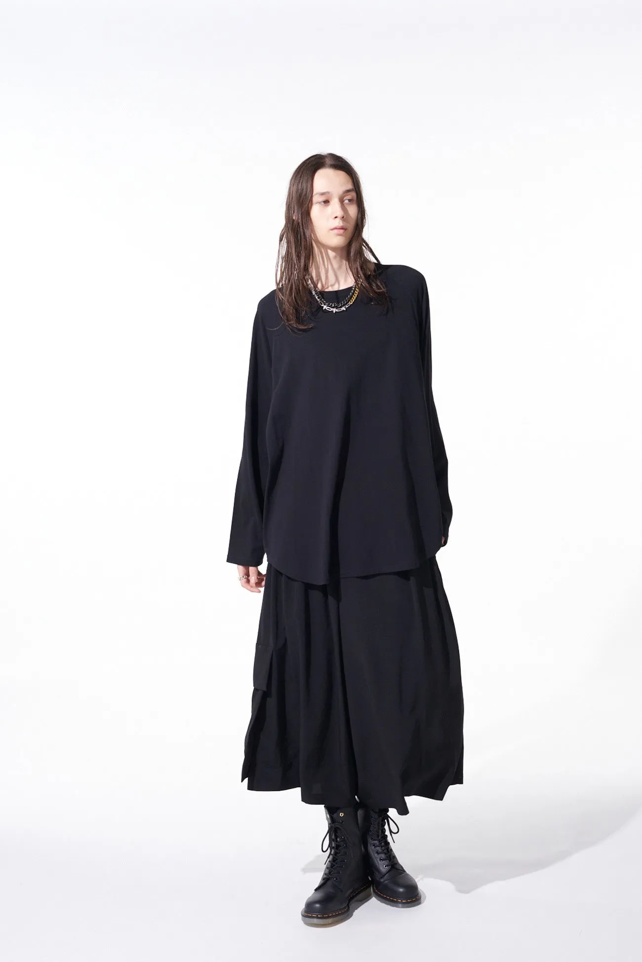 SOFT JERSEY BACK CENTER STITCH OVERSIZED RAGLAN SLEEVE T-SHIRT sold by Yohji Yamamoto product image thumbnail 2