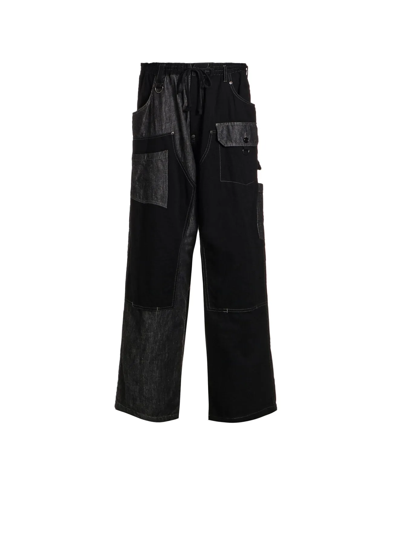 7OZ DENIM CRAZY PATCHWORK DOUBLE KNEE PAINTER PANTS sold by Yohji Yamamoto