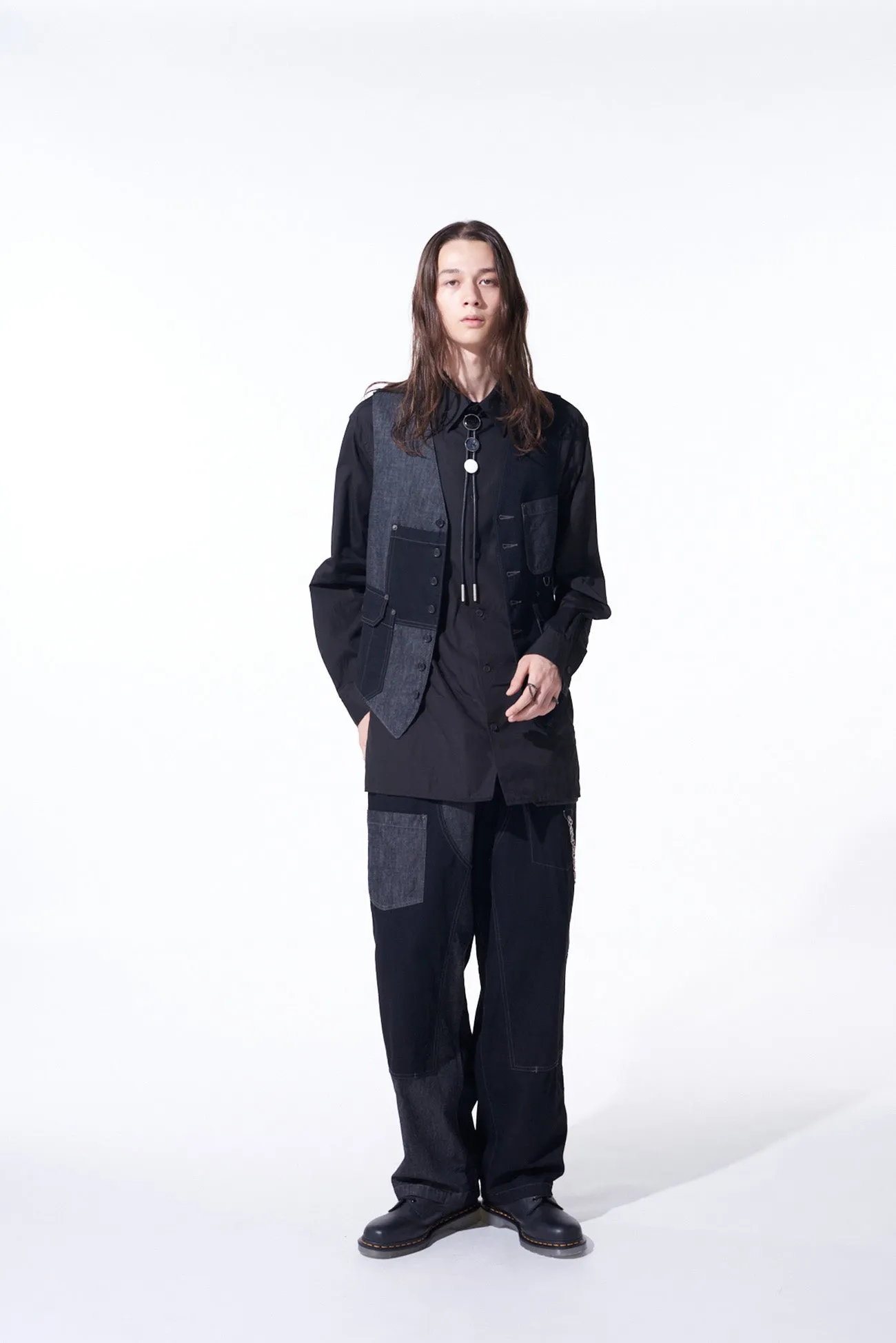 7OZ DENIM CRAZY PATCHWORK DOUBLE KNEE PAINTER PANTS sold by Yohji Yamamoto product image thumbnail 5