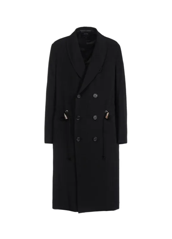 CREPE de CHINE SHAWL COLLAR DOUBLE-BREASTED COAT sold by Yohji Yamamoto