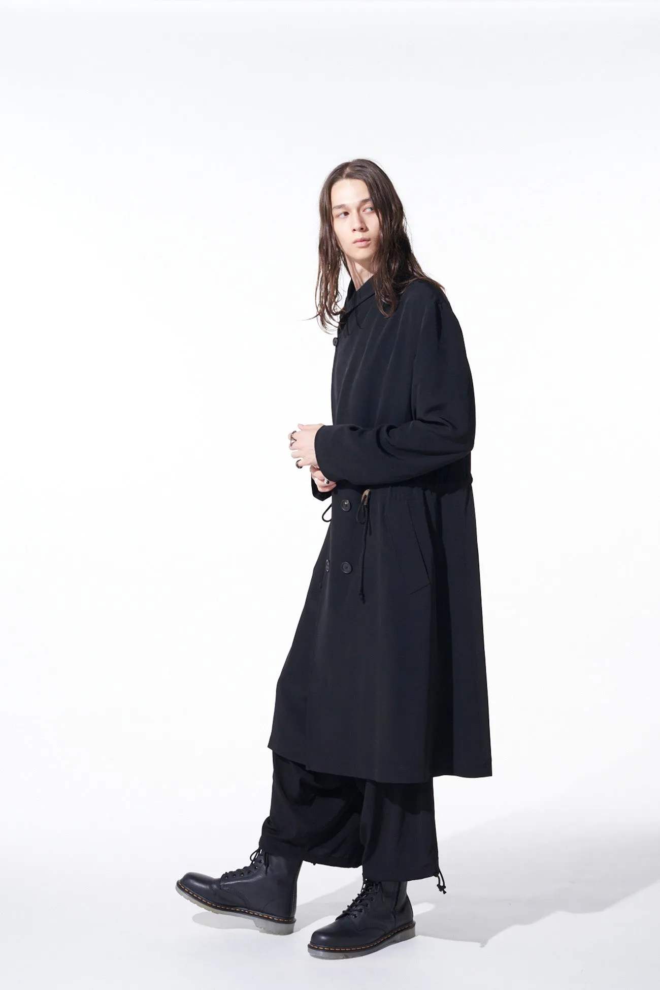 CREPE de CHINE SHAWL COLLAR DOUBLE-BREASTED COAT sold by Yohji Yamamoto product image thumbnail 3