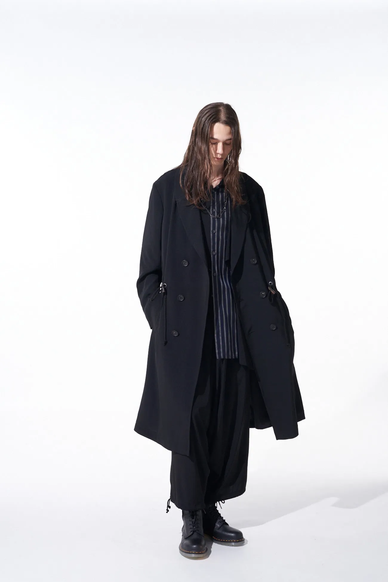 CREPE de CHINE SHAWL COLLAR DOUBLE-BREASTED COAT sold by Yohji Yamamoto product image thumbnail 5