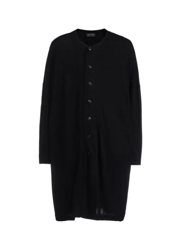 RAYON JERSEY COLLARLESS LONG CARDIGAN sold by Yohji Yamamoto