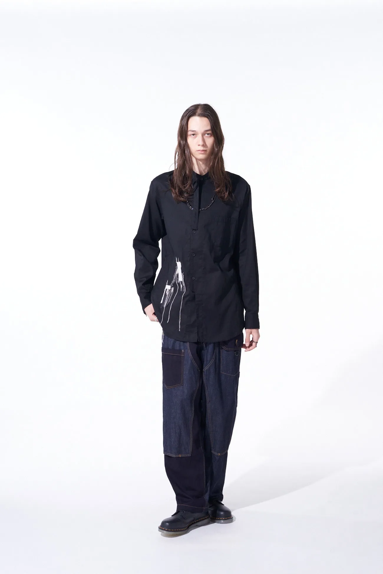 7OZ DENIM CRAZY PATCHWORK DOUBLE KNEE PAINTER PANTS sold by Yohji Yamamoto product image thumbnail 3