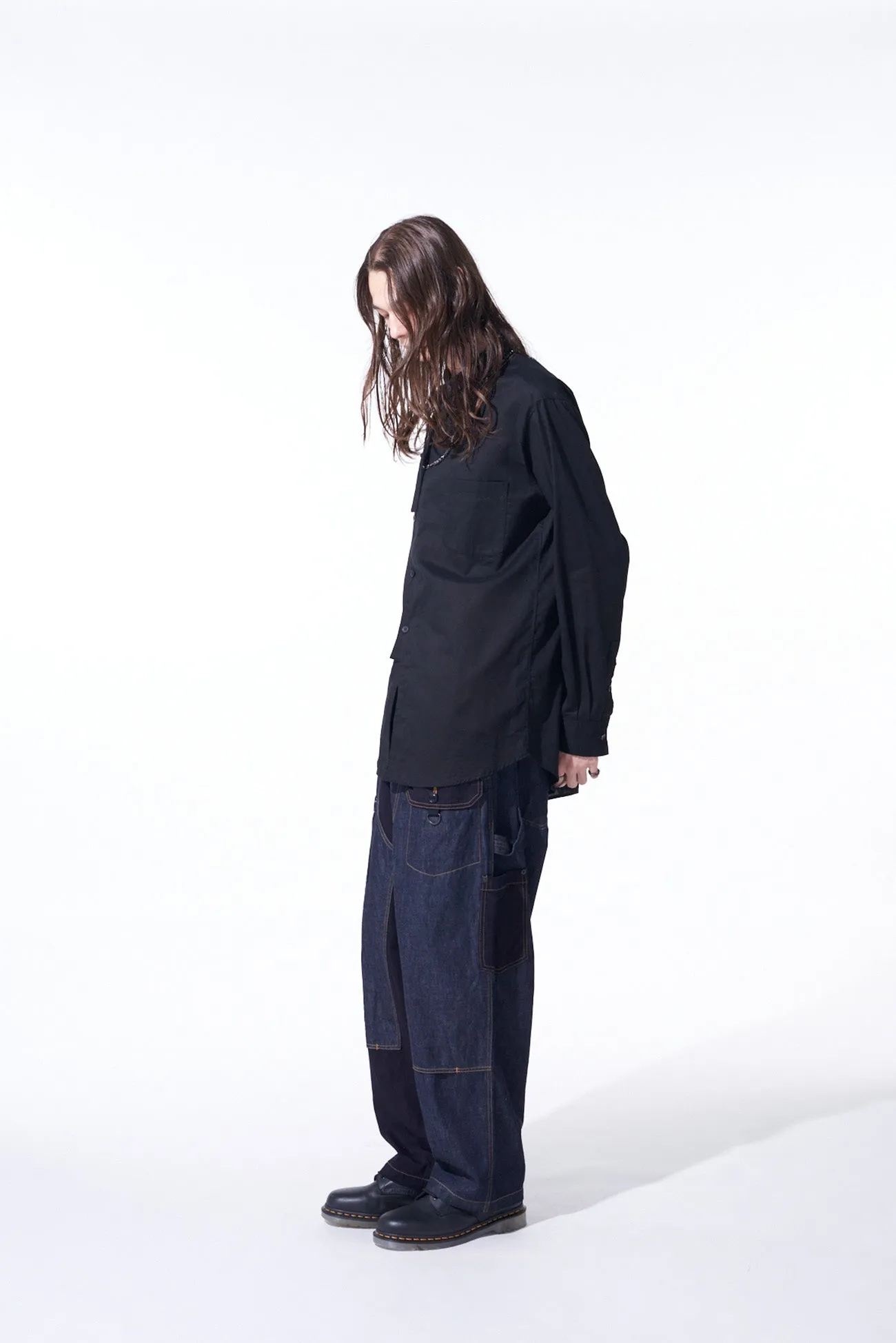 7OZ DENIM CRAZY PATCHWORK DOUBLE KNEE PAINTER PANTS sold by Yohji Yamamoto product image thumbnail 4