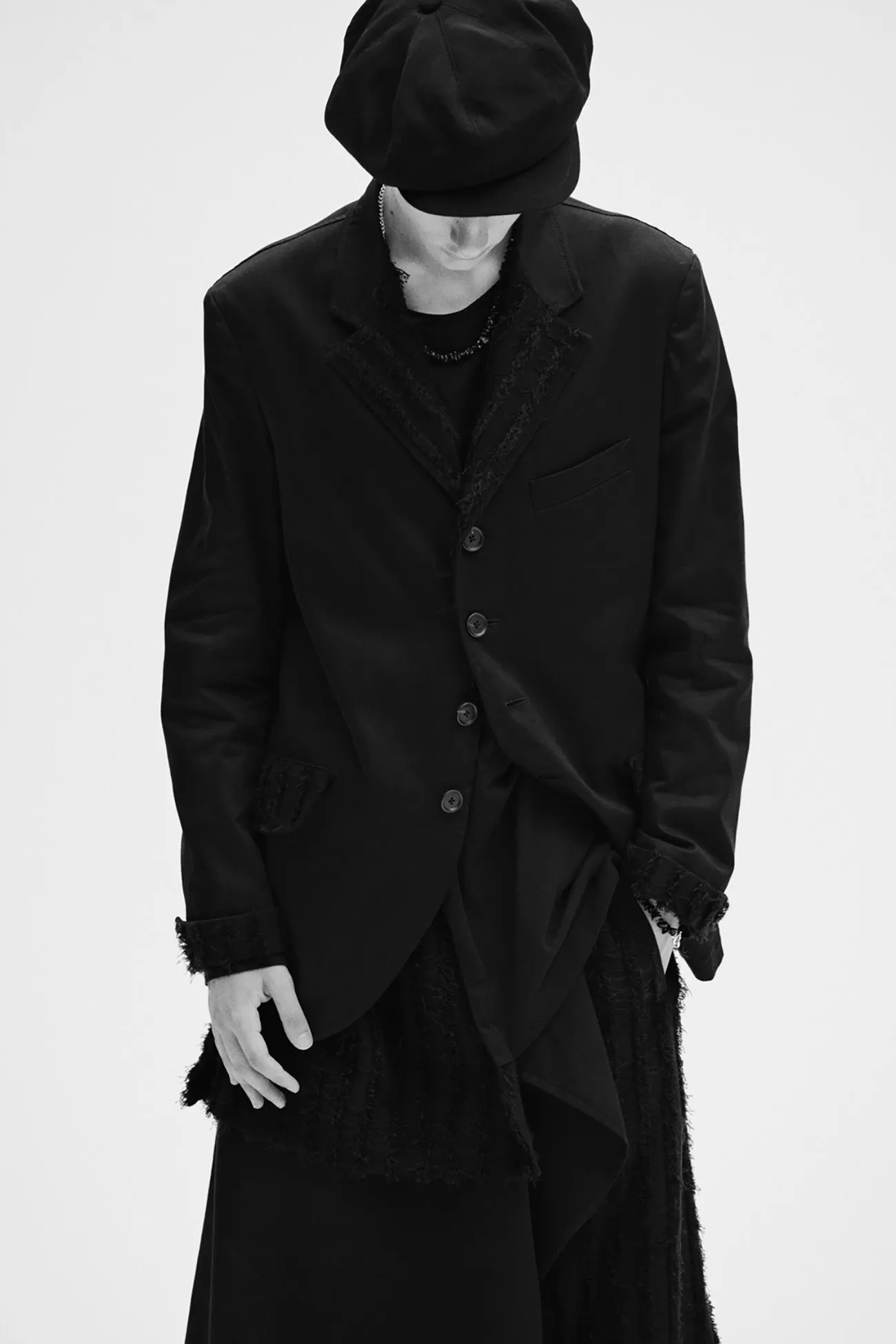 JACQUARD FRINGE STRIPE WRAP SKIRT sold by Yohji Yamamoto product image thumbnail 2