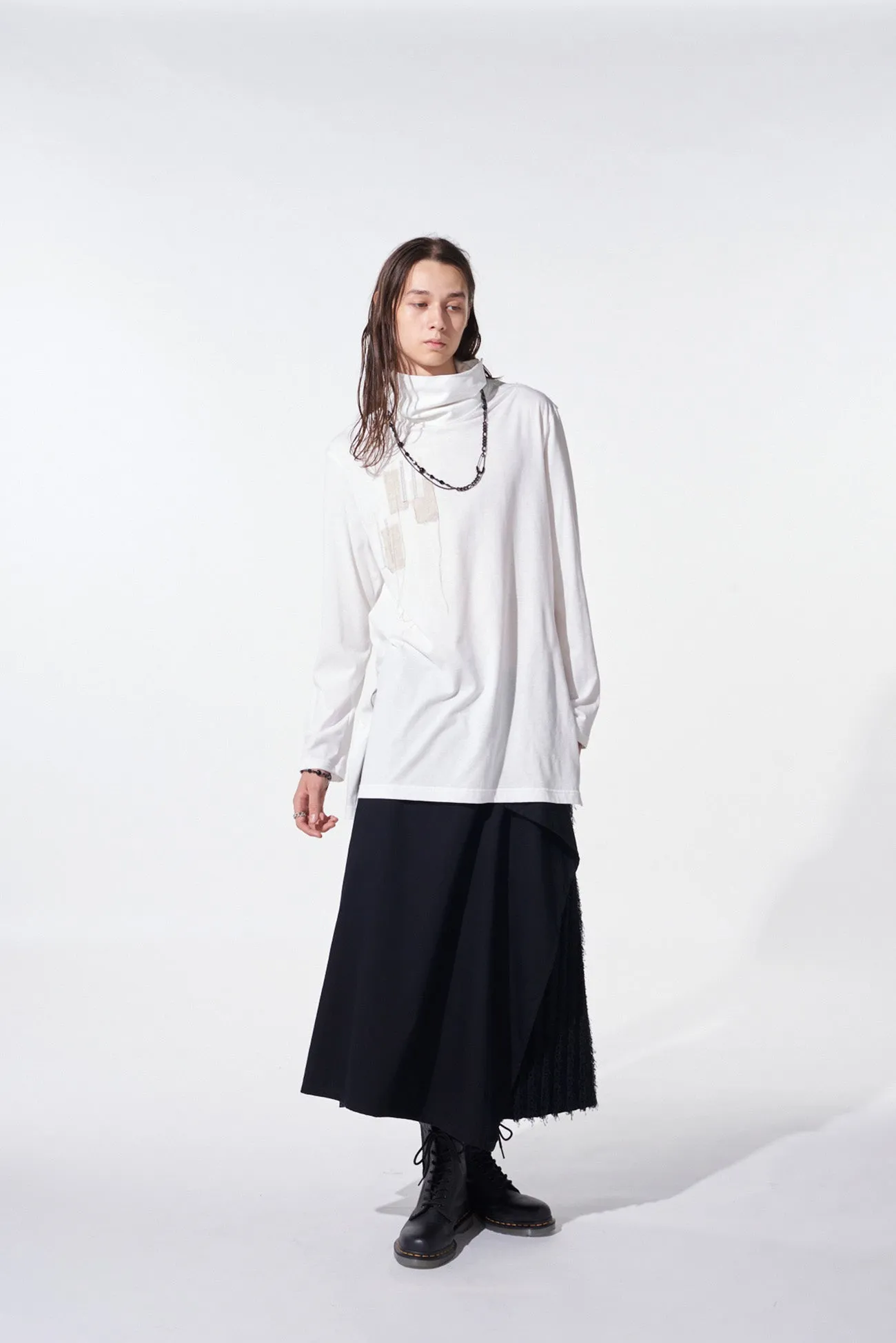 JACQUARD FRINGE STRIPE WRAP SKIRT sold by Yohji Yamamoto product image thumbnail 3