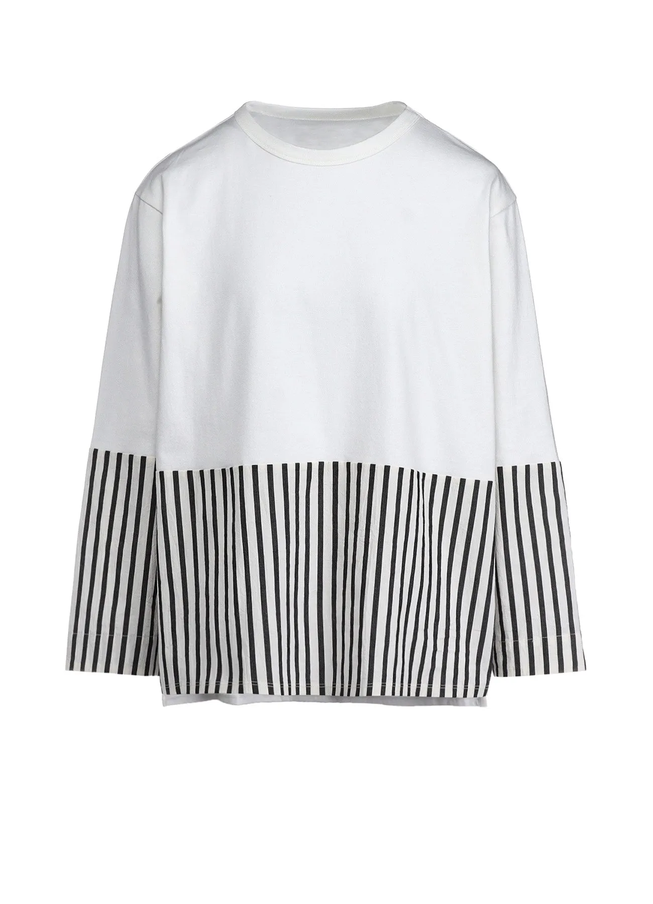 COTTON STRIPE SWITCHING SHIRT (M) sold by Yohji Yamamoto