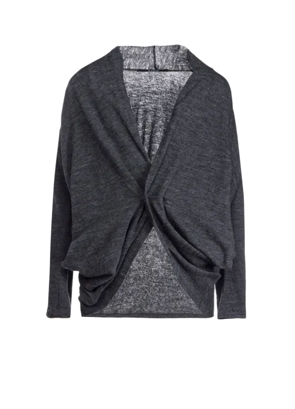 WOOL SHRINK SINGLE JERSEY FRONT DESIGN CARDIGAN sold by Yohji Yamamoto