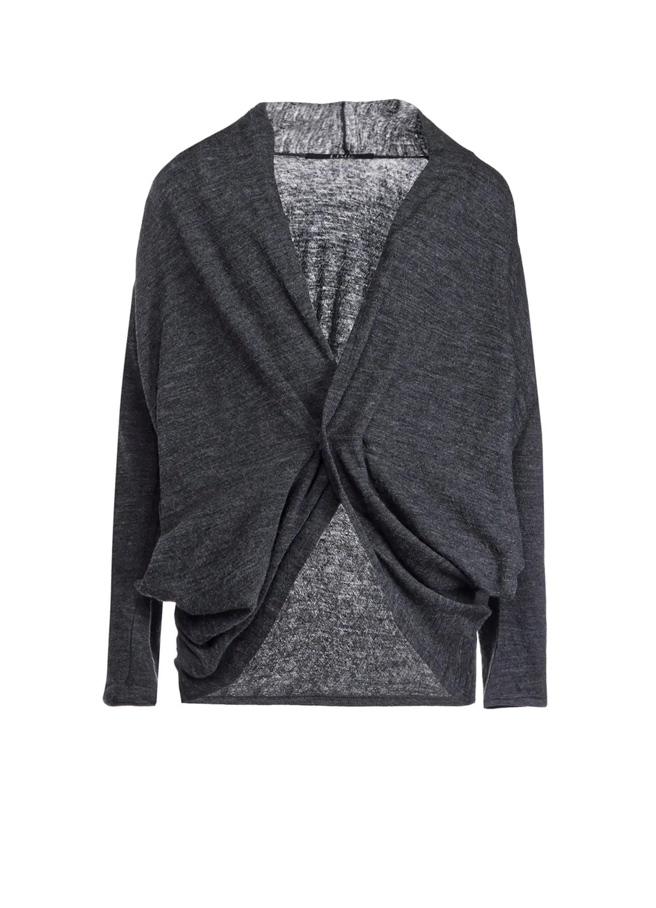 WOOL SHRINK SINGLE JERSEY FRONT DESIGN CARDIGAN sold by Yohji Yamamoto