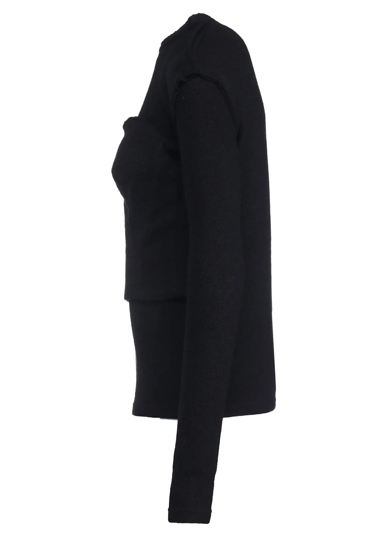 WOOL SHRINK SINGLE JERSEY BUSTIER DETAIL LONG T-SHIRT sold by Yohji Yamamoto product image thumbnail 3