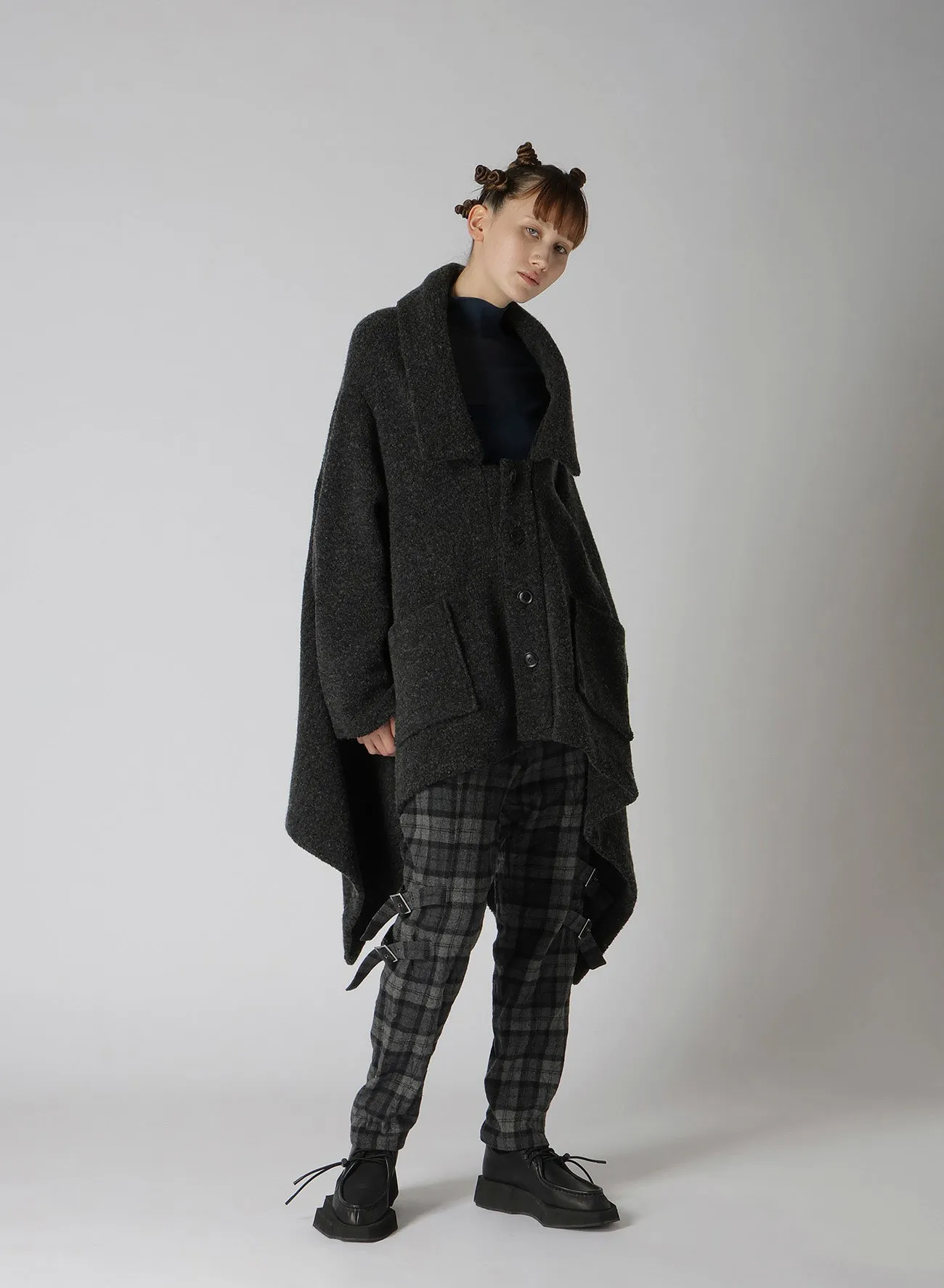 SHEEP PILE LONG JERSEY COAT sold by Yohji Yamamoto product image thumbnail 4