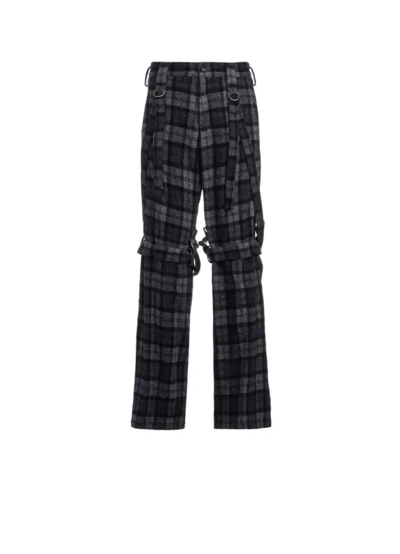 PLAID FLANNEL STRAP DETAIL PANTS made by Yohji Yamamoto