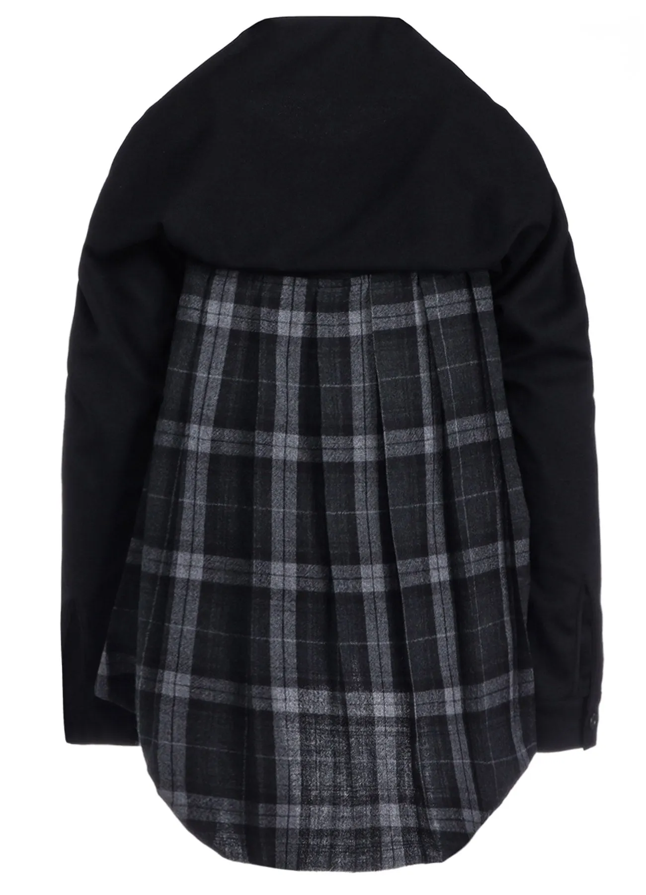 SERGE + PLAID COMBI BACK PLEATED JACKET sold by Yohji Yamamoto product image thumbnail 4