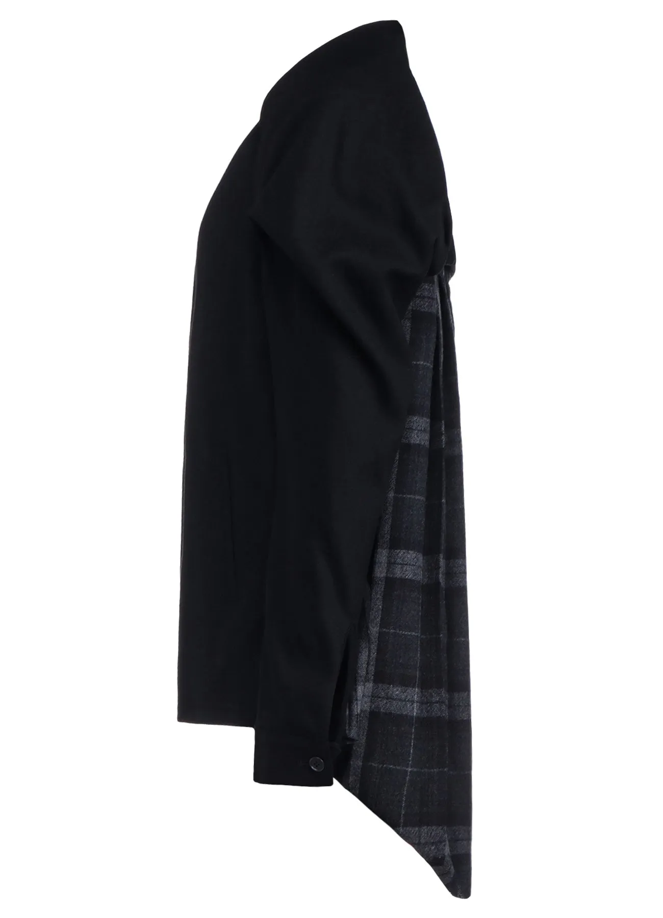 SERGE + PLAID COMBI BACK PLEATED JACKET sold by Yohji Yamamoto product image thumbnail 3