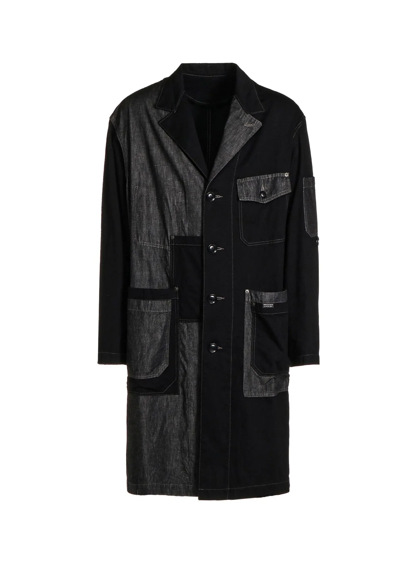 7OZ DENIM CRAZY PATCHWORK SHOP COAT sold by Yohji Yamamoto