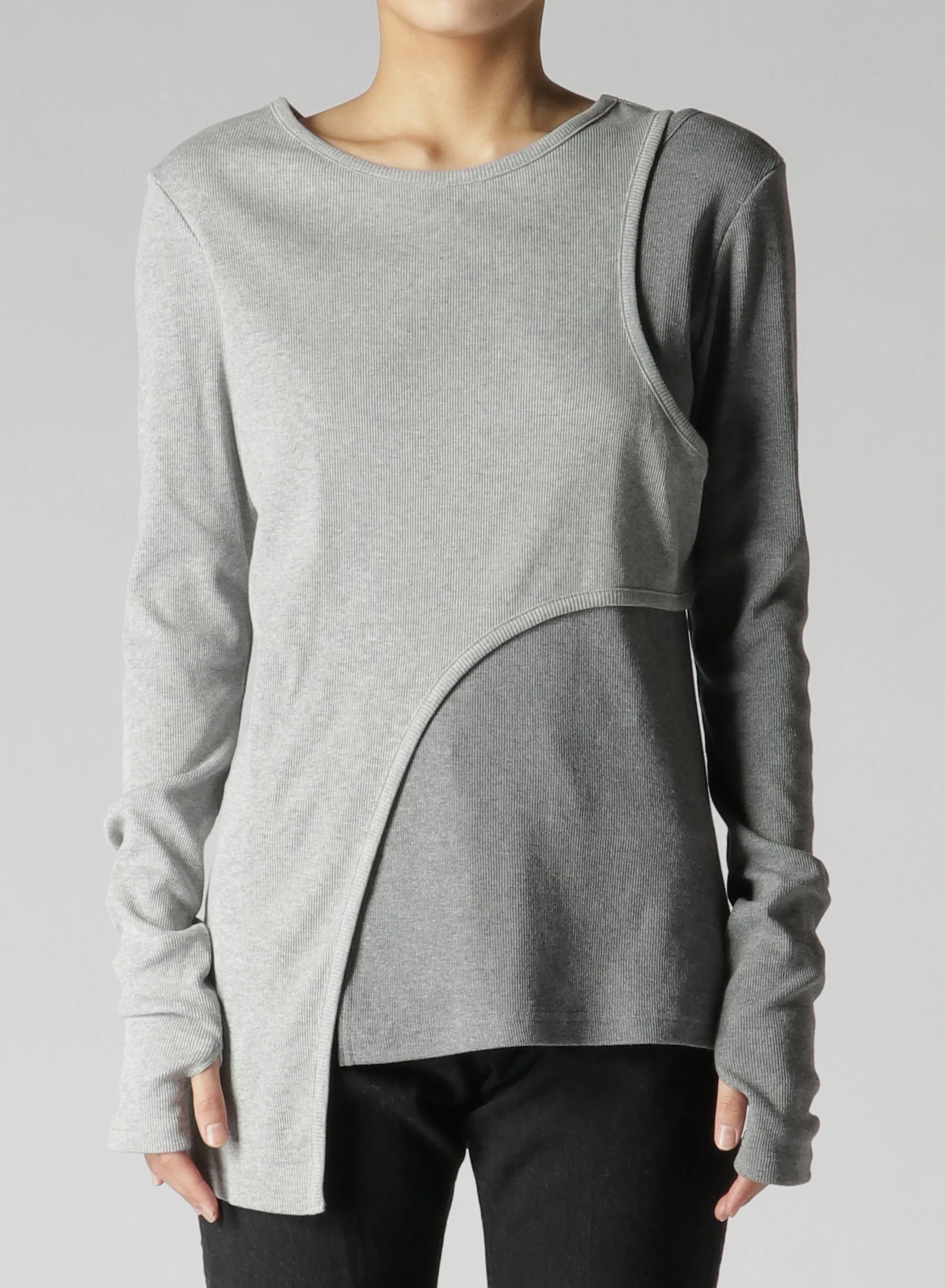 C/Ry Rib Combi Layered Long T sold by Yohji Yamamoto product image thumbnail 4
