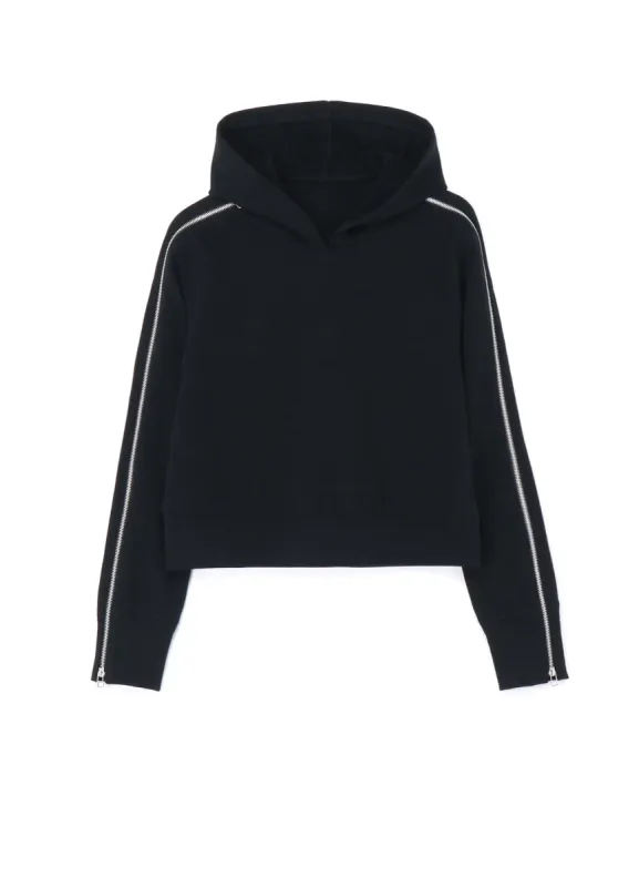 FRENCH TERRY PULLOVER HOODIE WITH SLEEVE ZIPPERS sold by Yohji Yamamoto