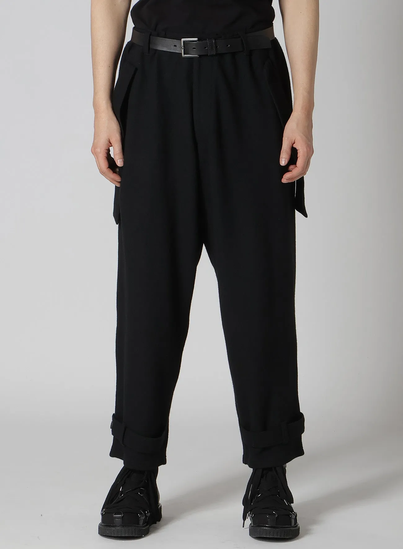 SOFT JERSEY HEM TAB PANTS sold by Yohji Yamamoto product image thumbnail 2