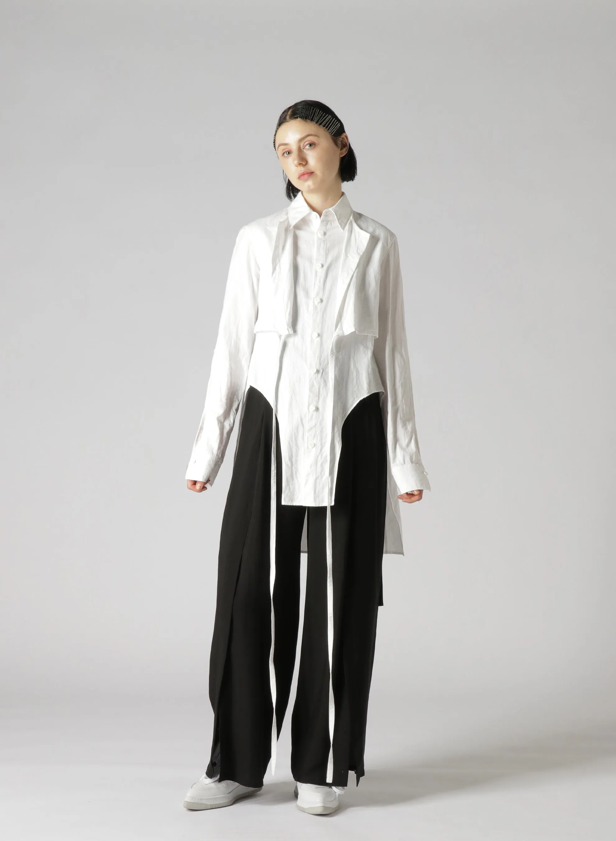 Ly/Cu Gabardine A Open Front Hem Wide Pants sold by Yohji Yamamoto product image thumbnail 5