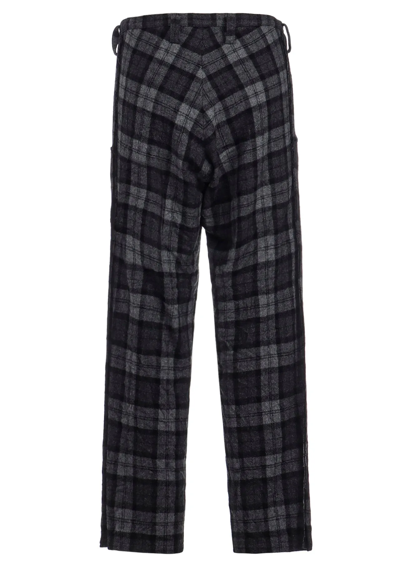 PLAID FLANNEL STRAIGHT PANTS sold by Yohji Yamamoto product image thumbnail 3