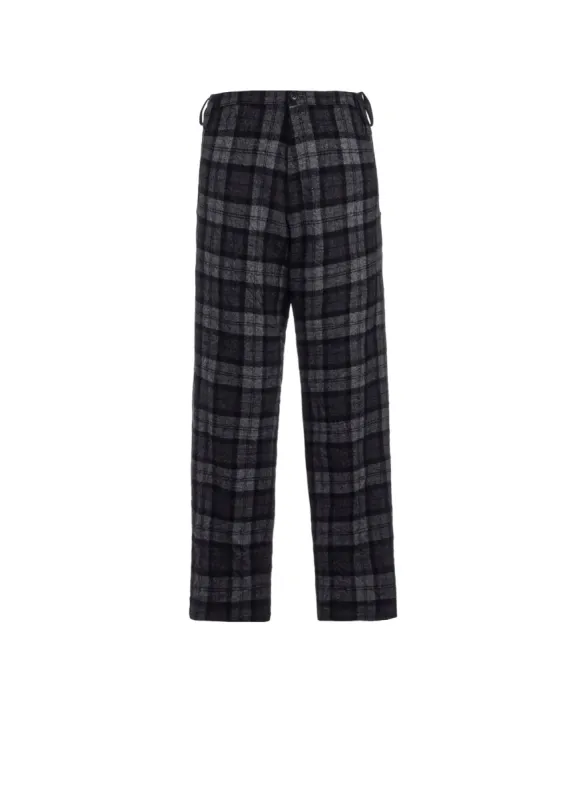 PLAID FLANNEL STRAIGHT PANTS sold by Yohji Yamamoto