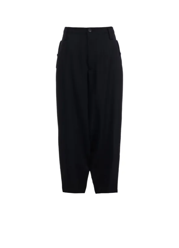 WOOL GABARDINE HEM FACING PANTS sold by Yohji Yamamoto