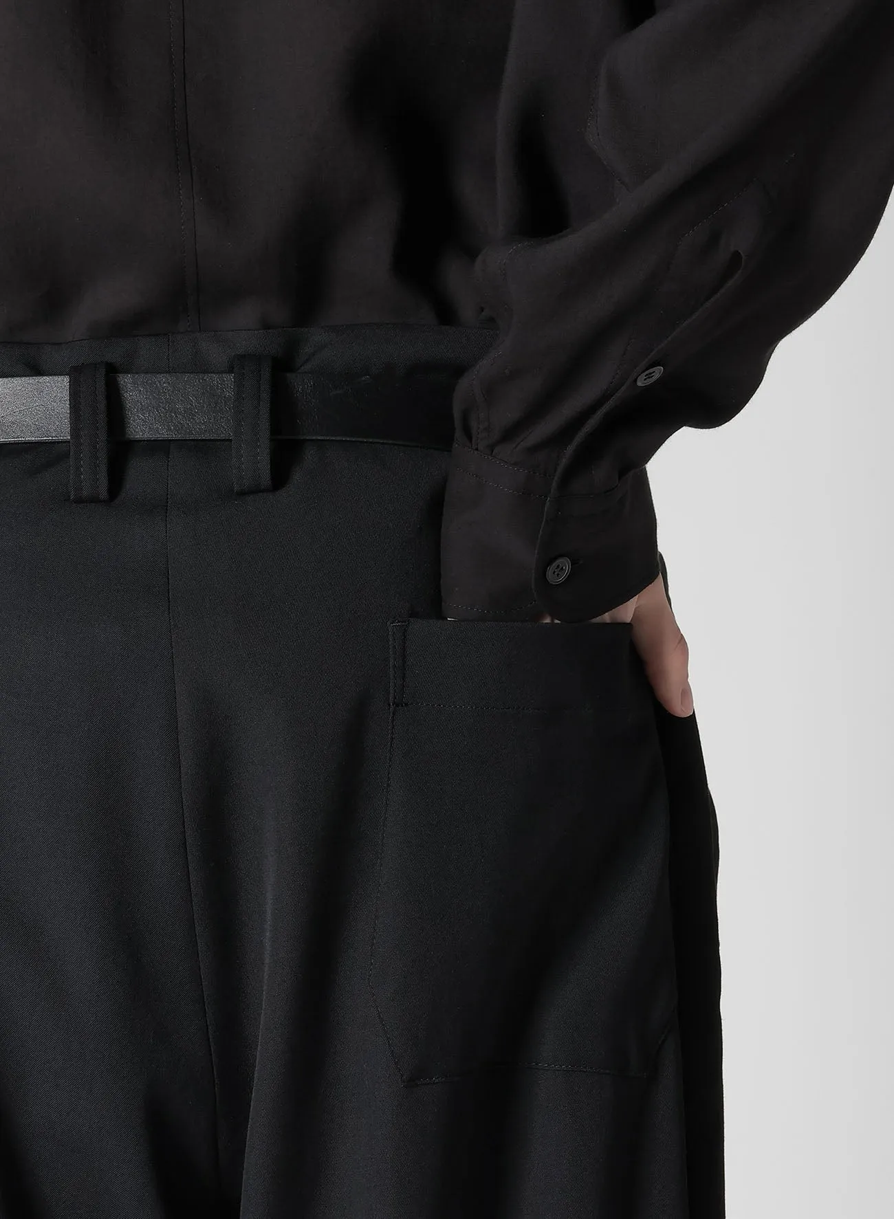 WOOL GABARDINE HEM FACING PANTS sold by Yohji Yamamoto product image thumbnail 5