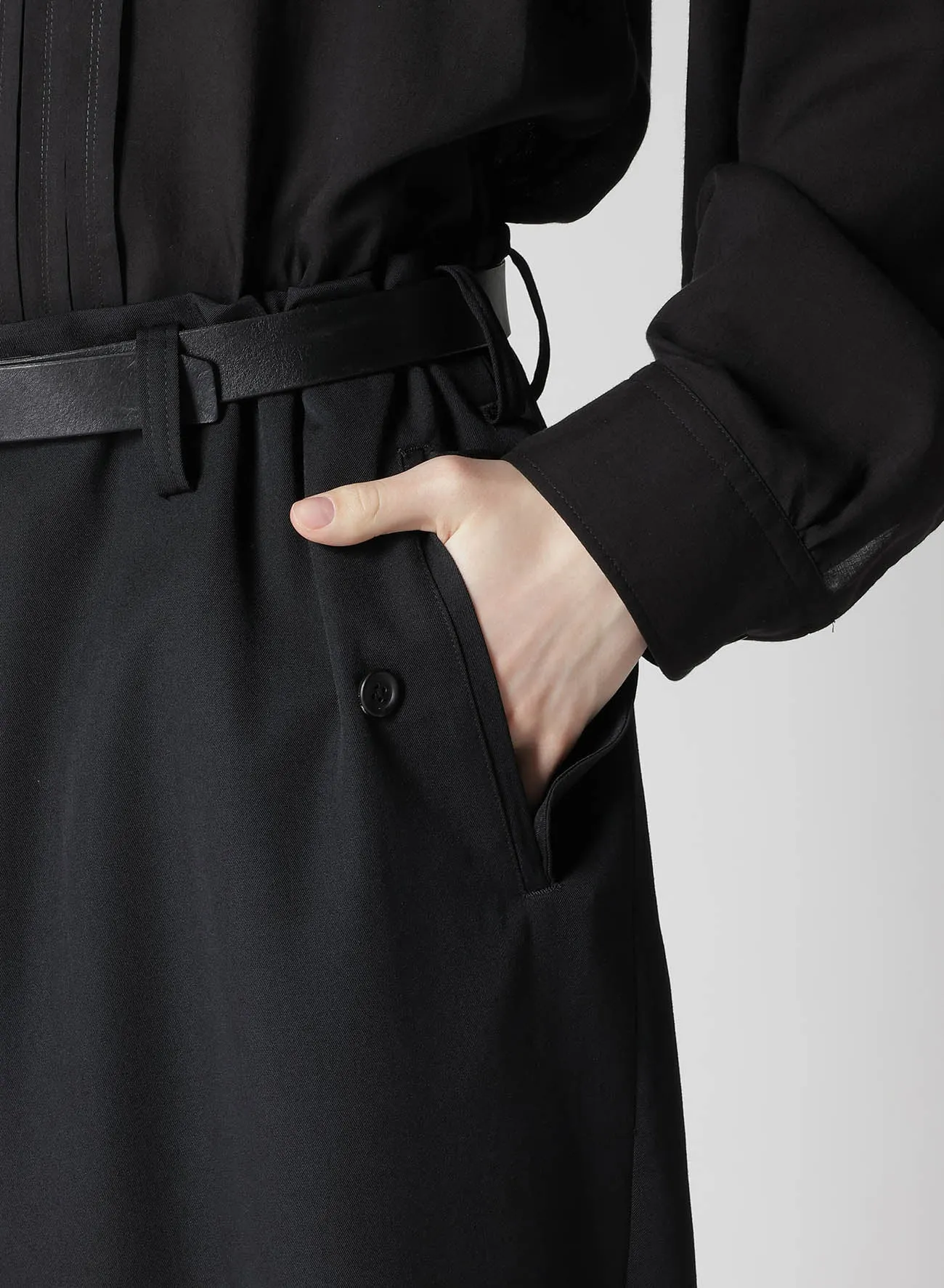 WOOL GABARDINE HEM FACING PANTS sold by Yohji Yamamoto product image thumbnail 4