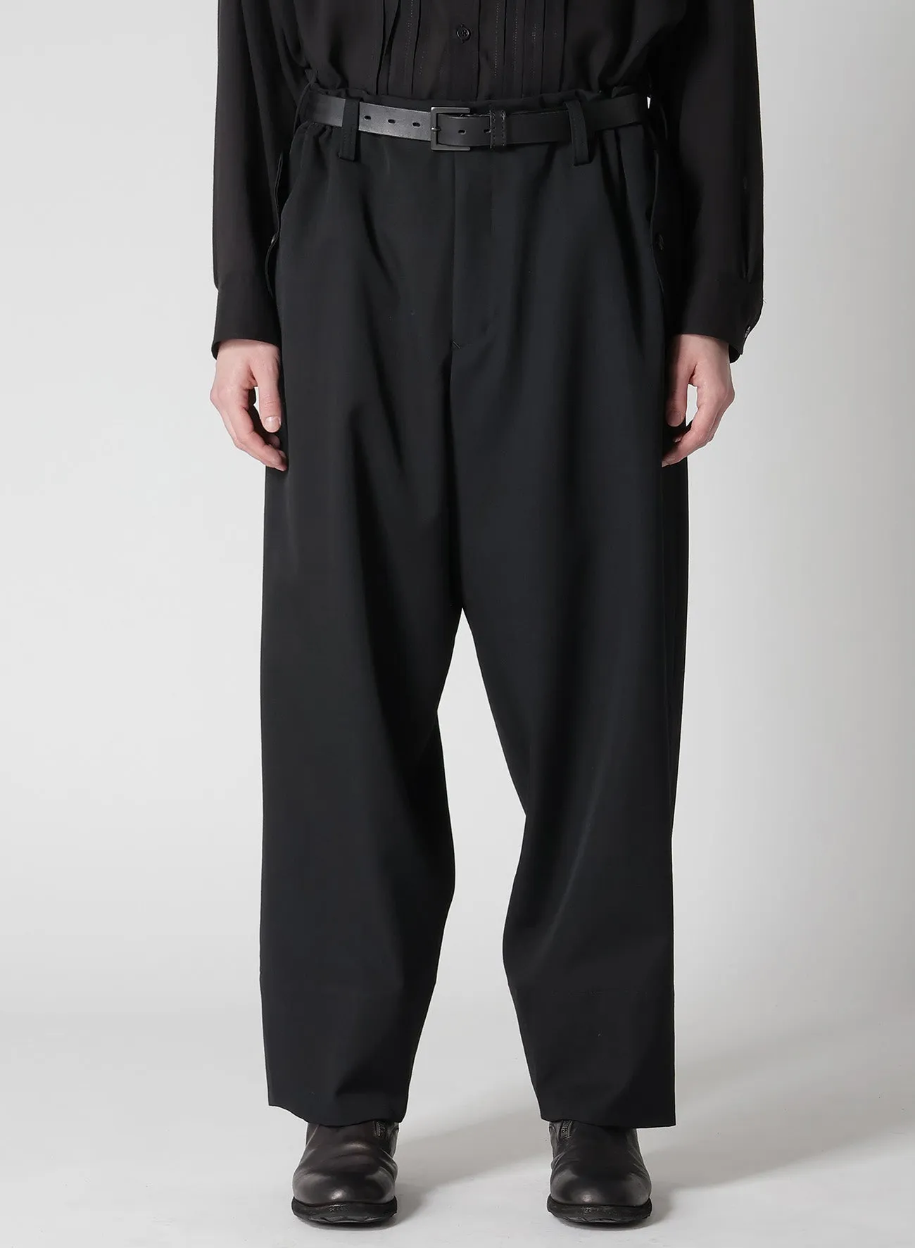 WOOL GABARDINE HEM FACING PANTS sold by Yohji Yamamoto product image thumbnail 2