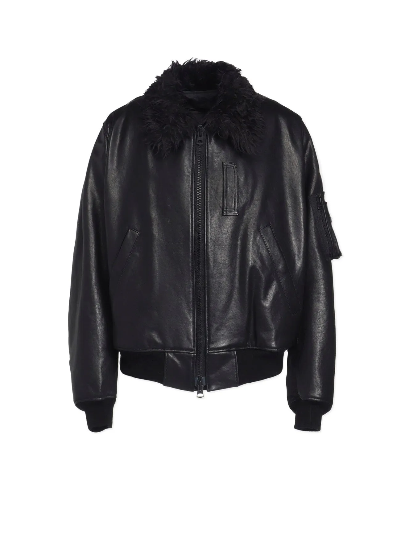 VEGETABLE TANNED LAMB LEATHER B-15 FLIGHT JACKET sold by Yohji Yamamoto