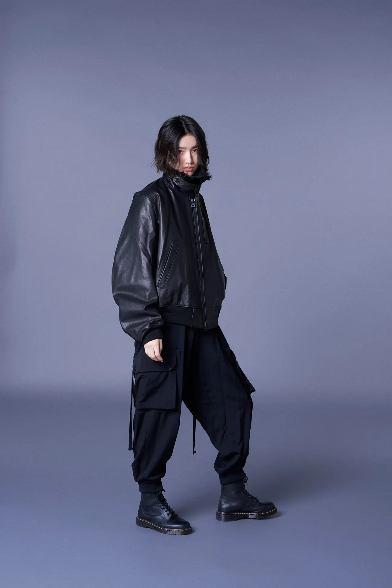 VEGETABLE TANNED LAMB LEATHER B-15 FLIGHT JACKET sold by Yohji Yamamoto product image thumbnail 5