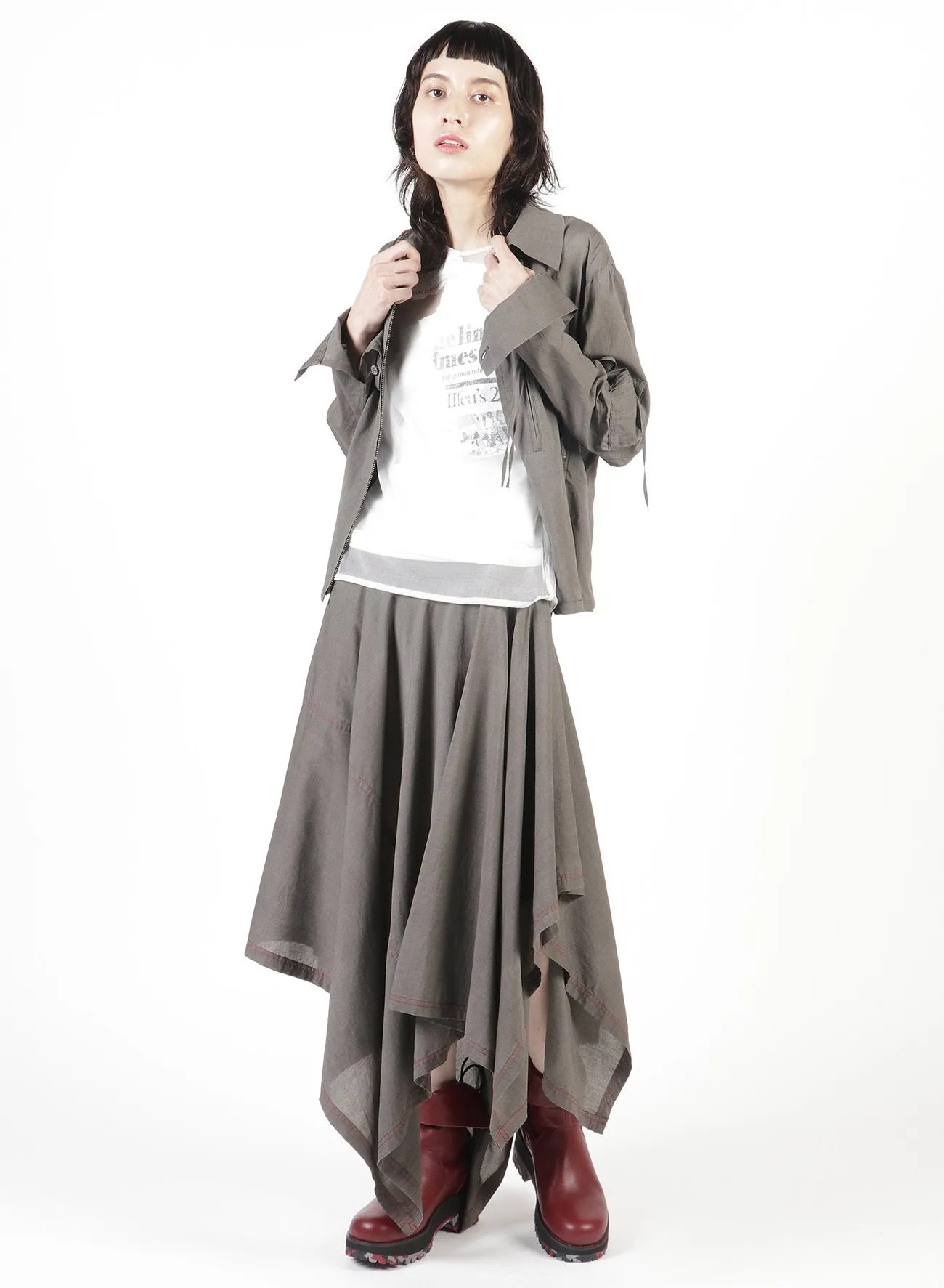 Newspaper Print Tight Short Sleeve T sold by Yohji Yamamoto product image thumbnail 4