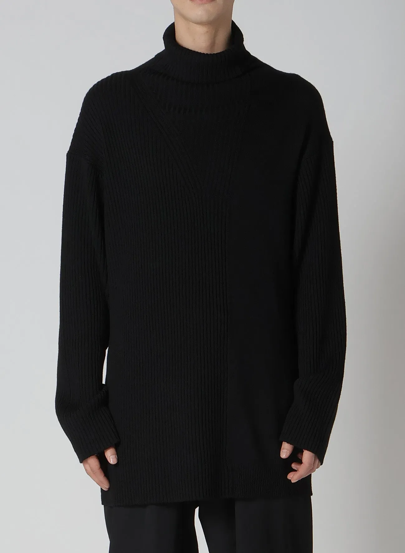 7G RIB JERSEY SWITCHING TURTLE sold by Yohji Yamamoto product image thumbnail 2