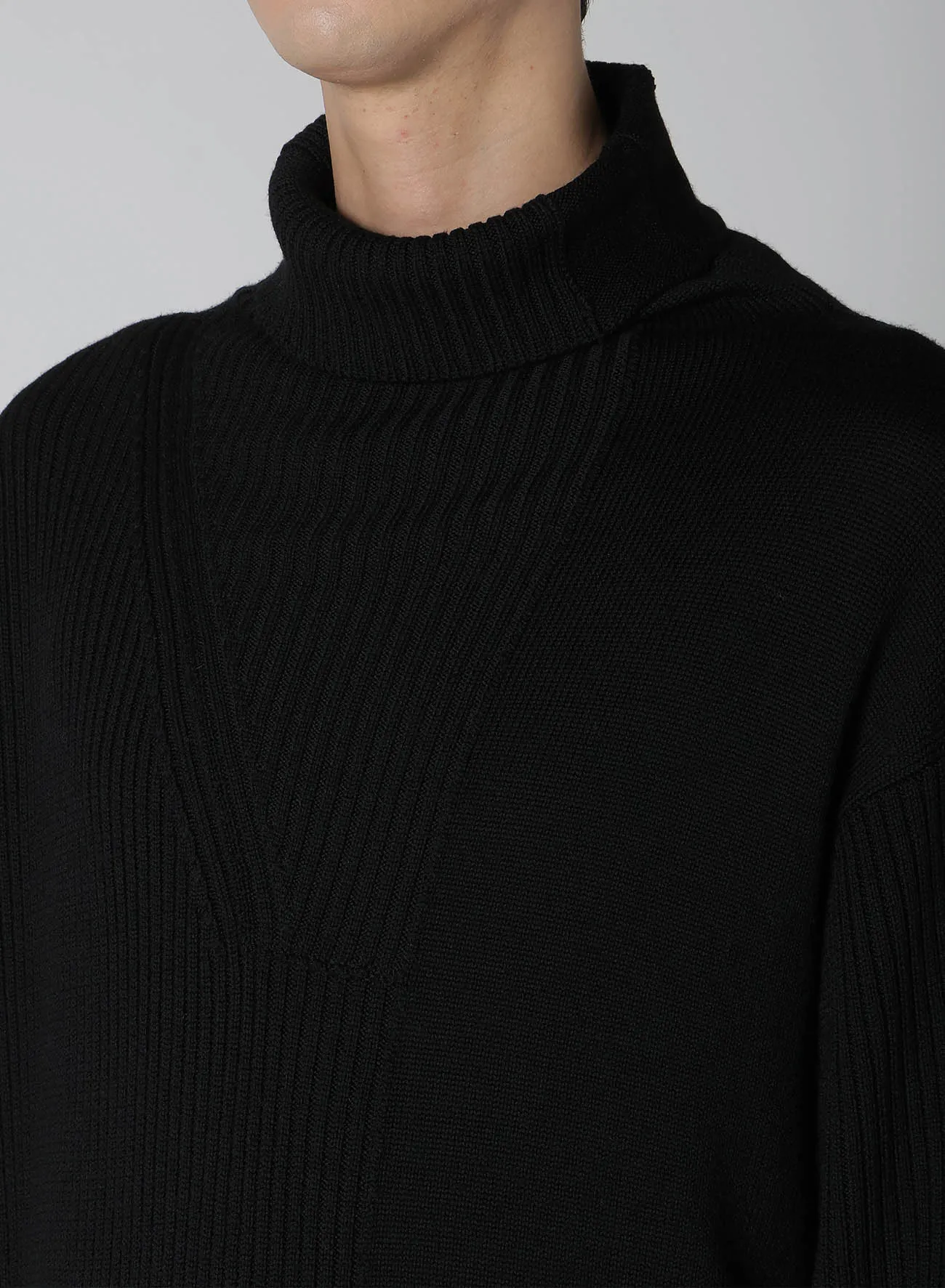 7G RIB JERSEY SWITCHING TURTLE sold by Yohji Yamamoto product image thumbnail 3